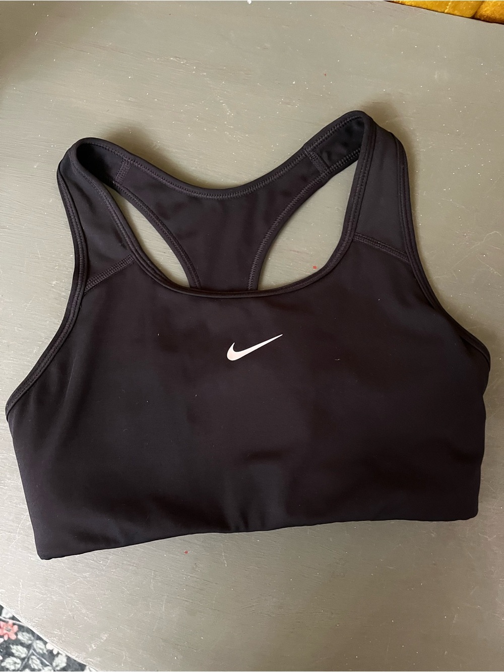 Nike Black Racerback Sports Bra with White Swoosh